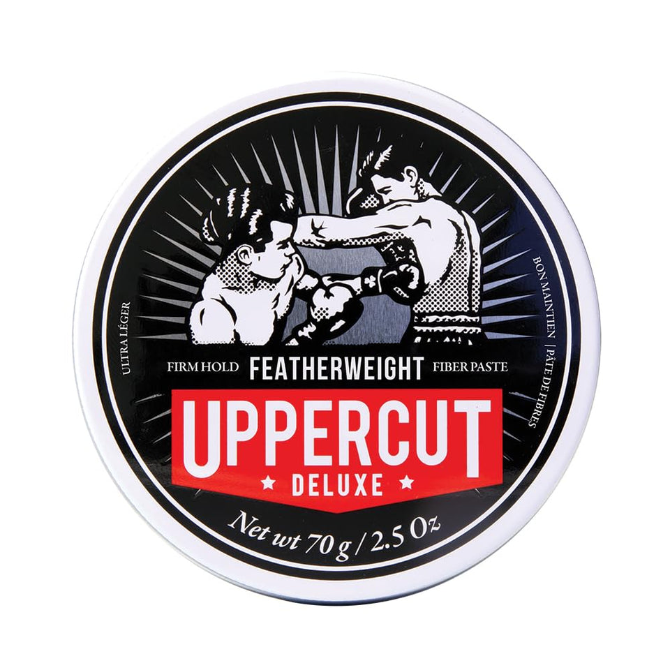 UPPERCUT DELUXE front jar view showing compact size and matte branding benefit