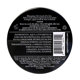 UPPERCUT DELUXE open jar showing paste texture and easy-to-work consistency benefit