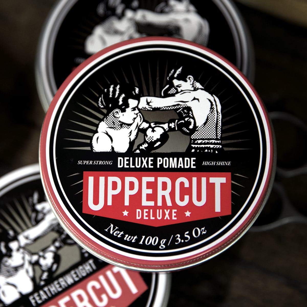 UPPERCUT DELUXE on bathroom shelf illustrating everyday grooming convenience