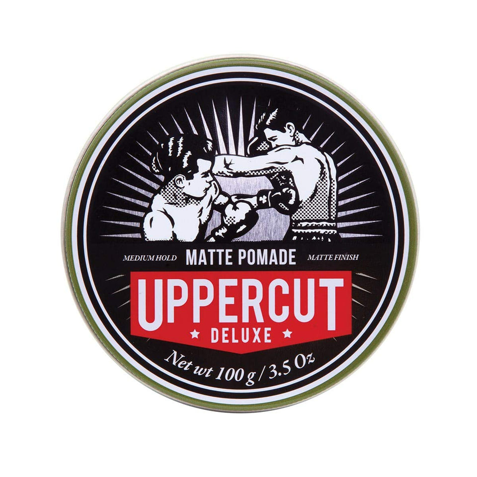 UPPERCUT DELUXE front packaging showing brand and matte pomade benefit