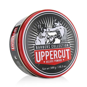 UPPERCUT DELUXE front tin showing product and strong hold benefit