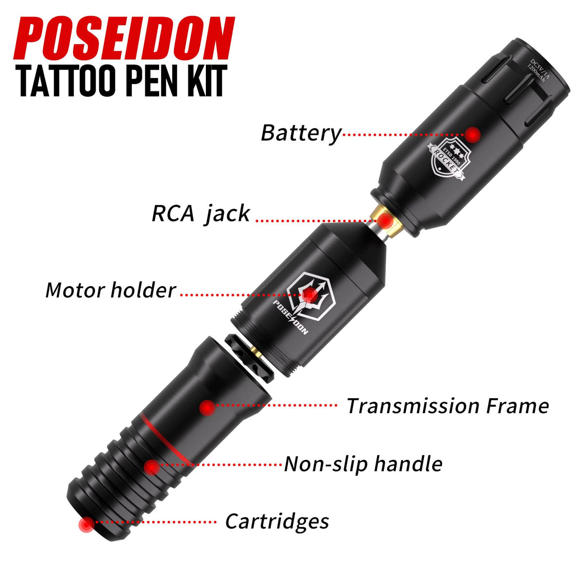 UPTATSUPPLY POSEIDON cartridge needles arranged to show sterilized disposable tips