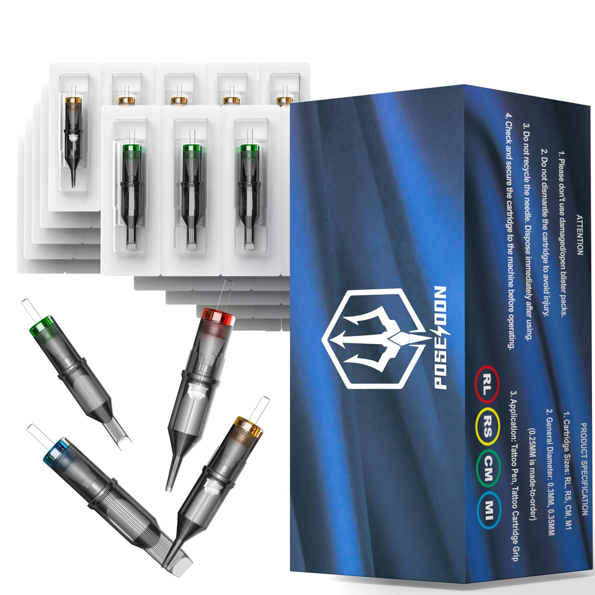UPTATSUPPLY Poseidon front packaging showing 50pcs assortment and benefits