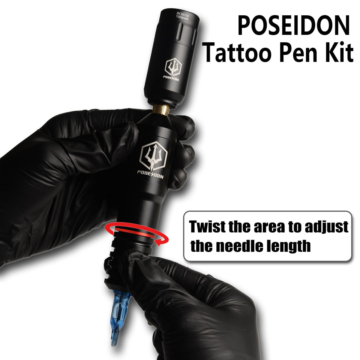 UPTATSUPPLY POSEIDON pen close-up demonstrating ergonomic grip and control
