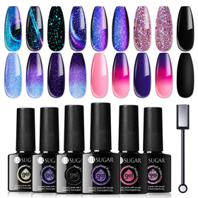 UR SUGAR front packaging showing six gel polish bottles and kit benefits