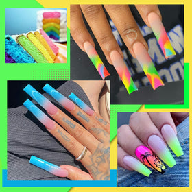 UR SUGAR open gel pots top view showing vibrant neon pigments for easy color selection