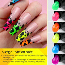 UR SUGAR nail swatches on tile demonstrating neon color payoff and visibility in daylight