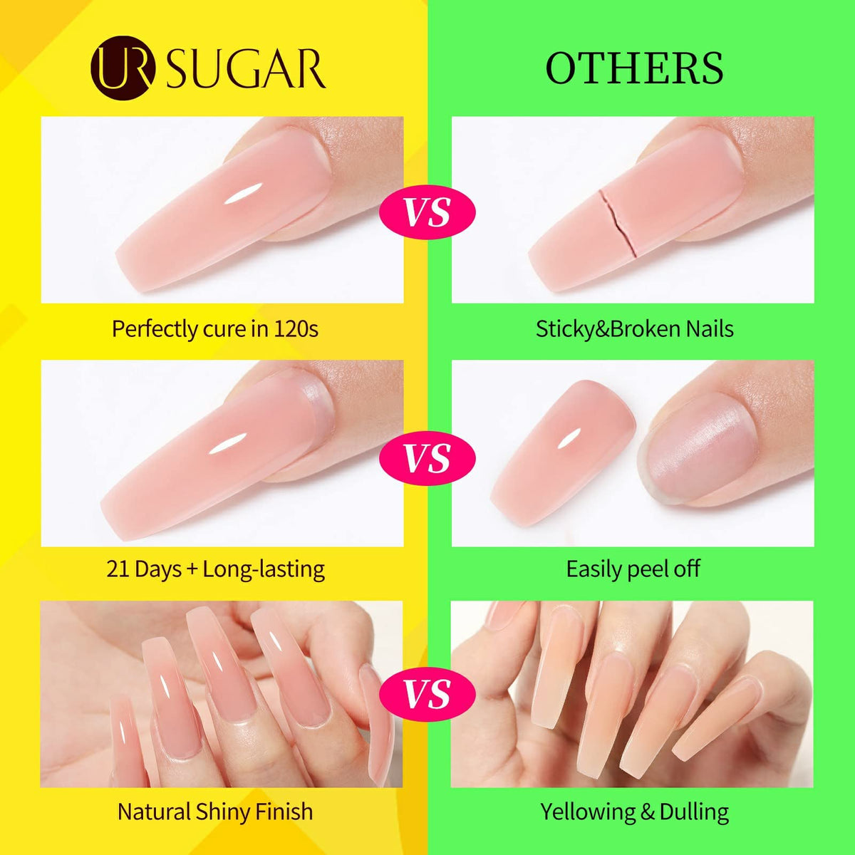 UR SUGAR neon gels glowing under blacklight highlighting strong fluorescent party impact