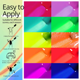 UR SUGAR glossy texture close-up highlighting smooth shine and chip-resistant look