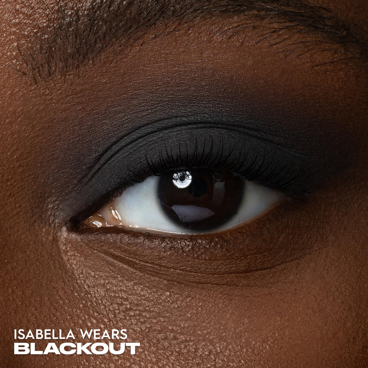 URBAN DECAY close-up of Blackout pan texture demonstrating smooth, blendable pigment