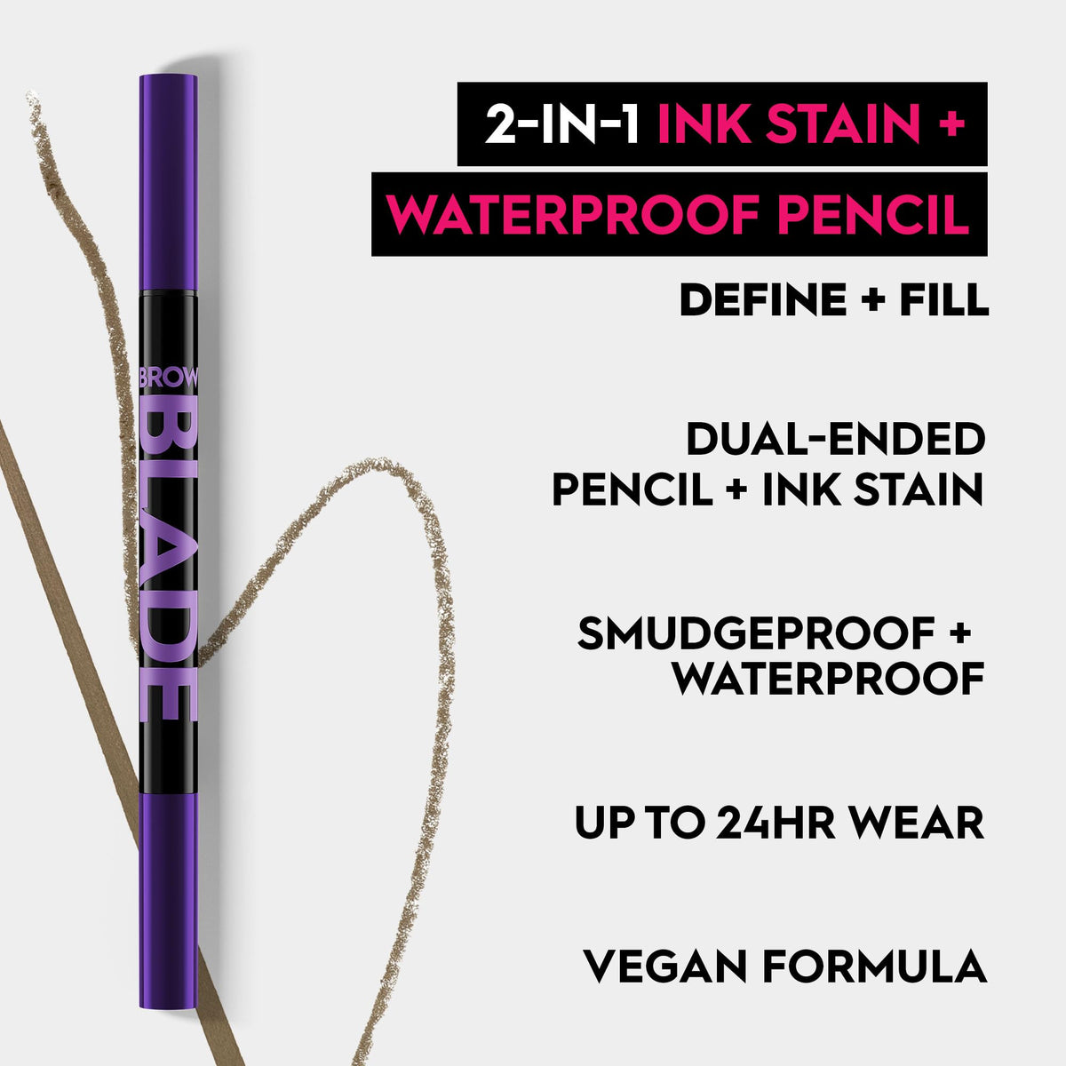Urban Decay Brow Blade pen tip closeup for precise hairlike strokes