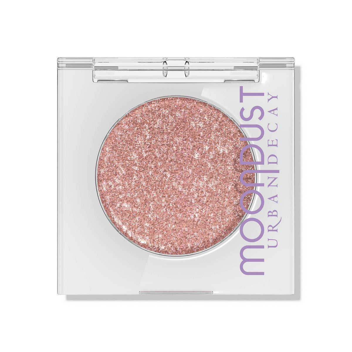 Urban Decay Crushin' Hard front pan showing peach pink shimmer and easy pickup