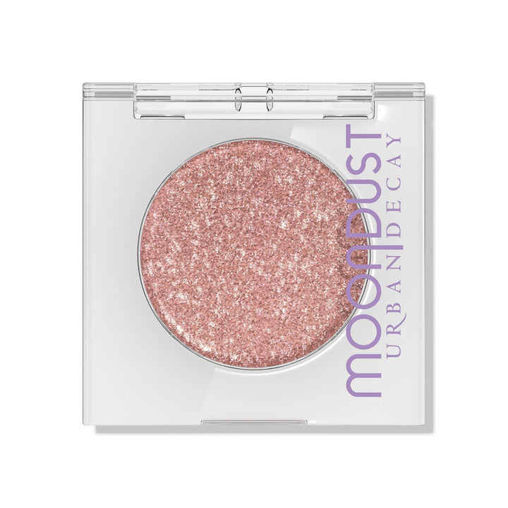 Urban Decay Crushin' Hard front pan showing peach pink shimmer and easy pickup
