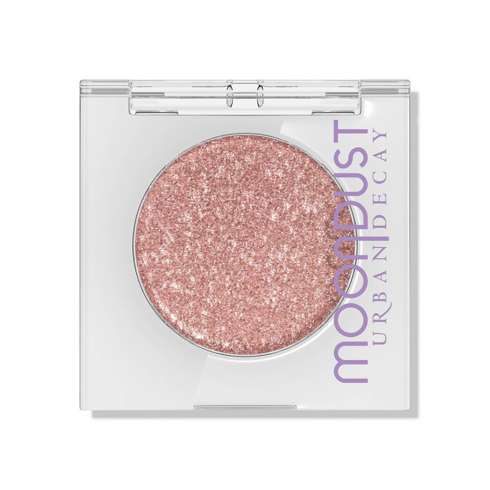 Urban Decay Crushin' Hard front pan showing peach pink shimmer and easy pickup