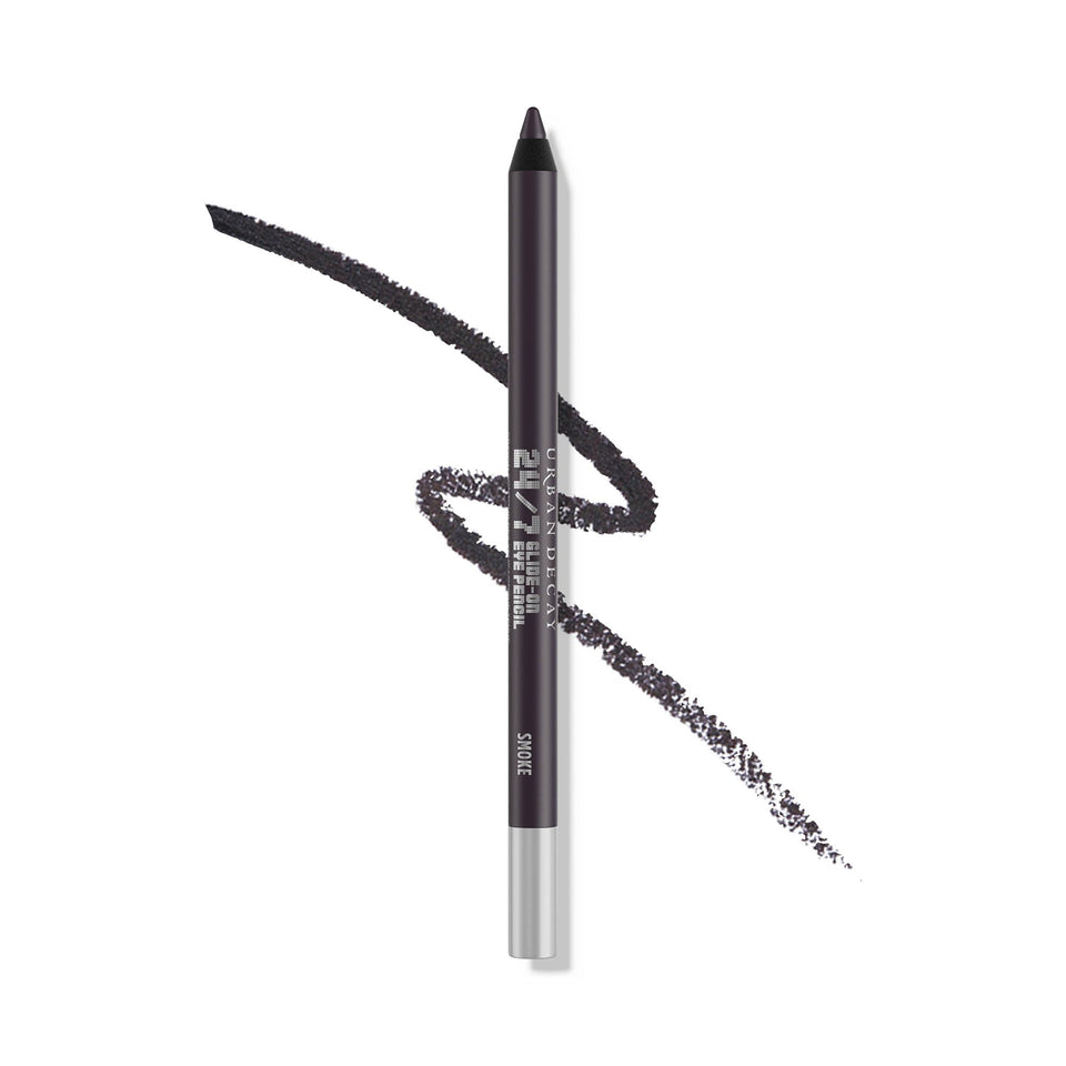 URBAN DECAY pencil front packaging showing Smoke shade and benefit of rich color