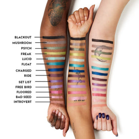 Urban Decay half baked on model in evening setting showing longwear glamorous result