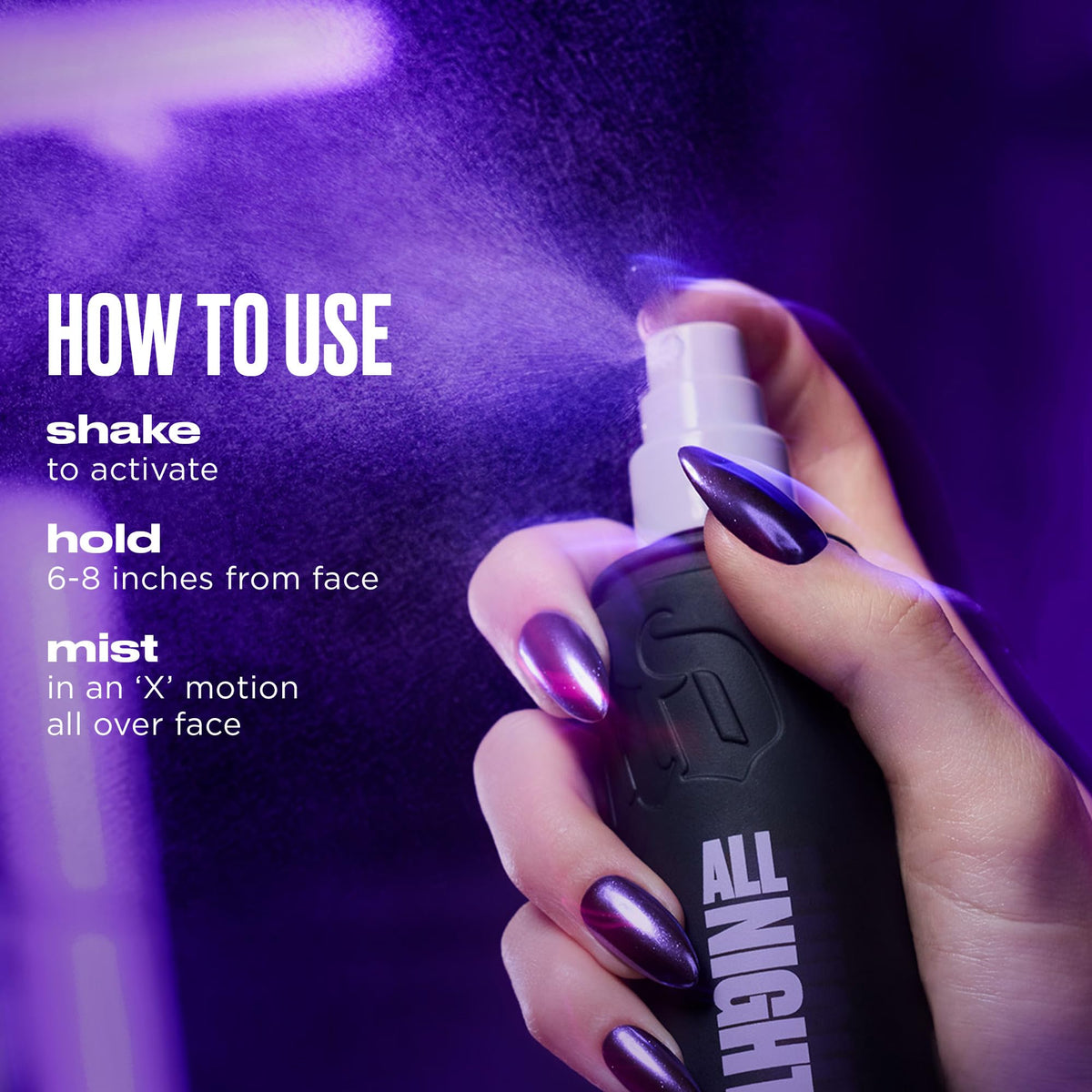 Urban Decay in a travel bag illustrating on-the-go setting spray convenience