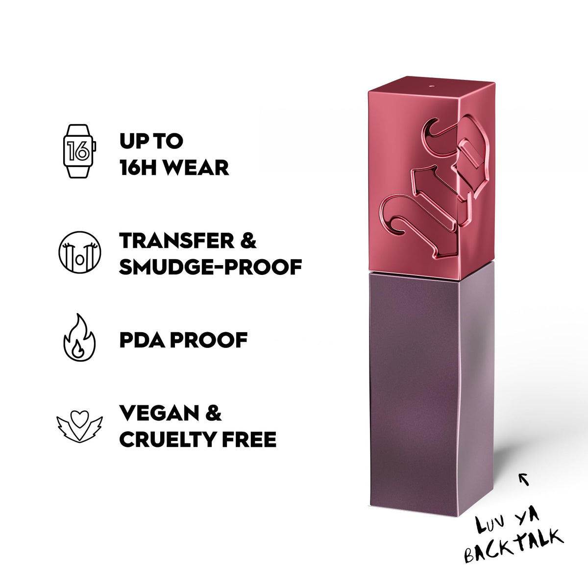 Urban Decay applicator wand close-up displaying precision tip and comfortable glide for neat application