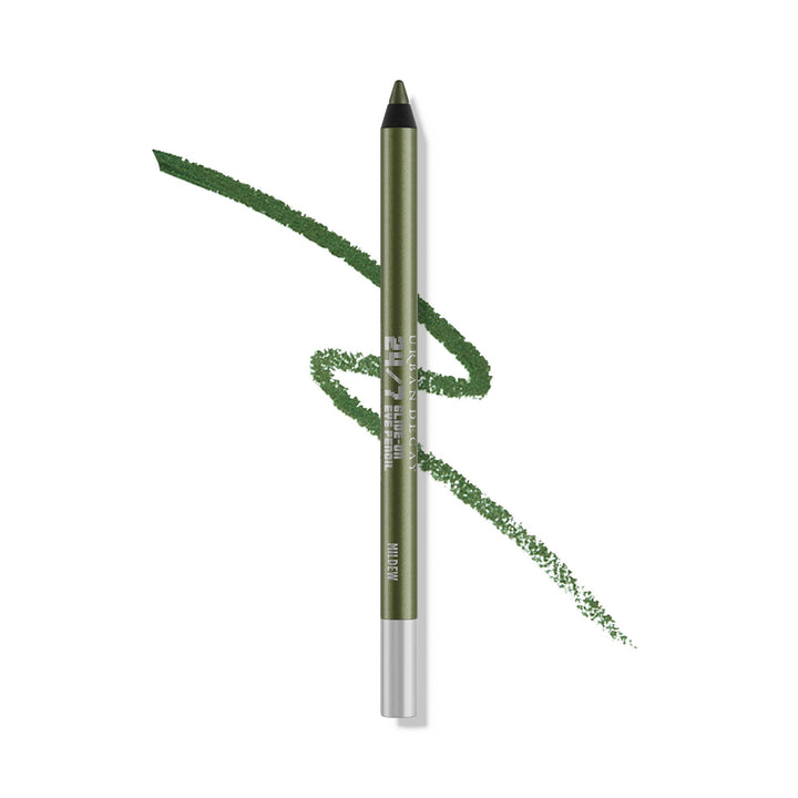 Urban Decay Mildew front packaging showing metallic green shimmer benefit