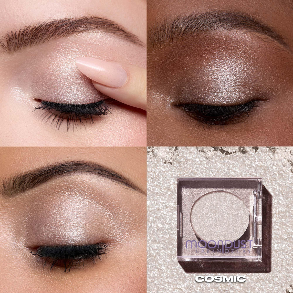Urban Decay Moondust close-up of micro-fine glitter texture for smooth, chunk-free sparkle