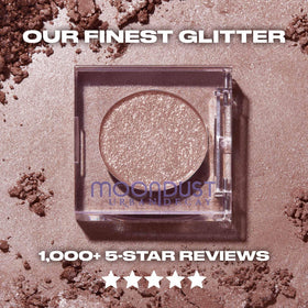 Urban Decay Moondust worn in evening look highlighting reflective sparkle for standout glam