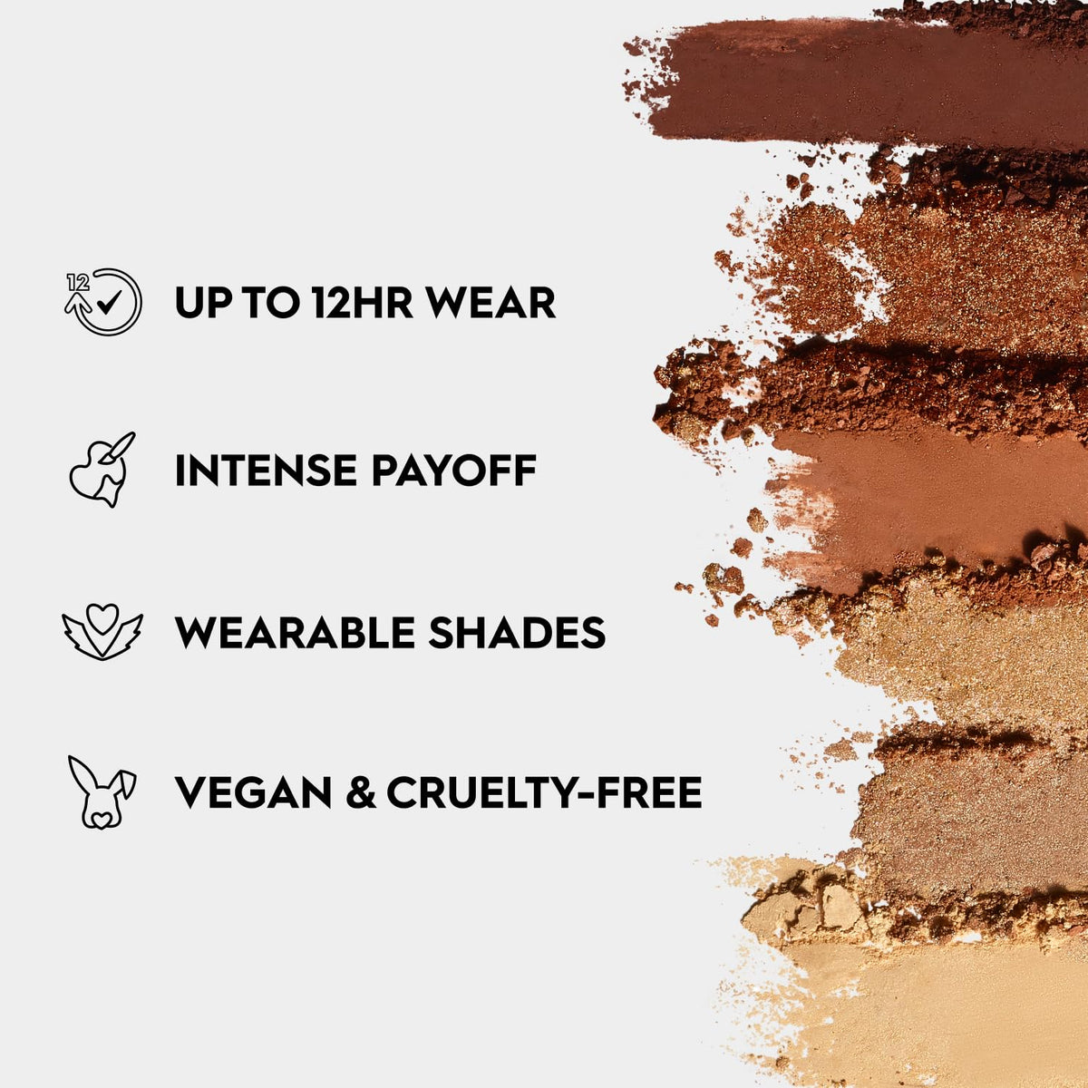 URBAN DECAY close-up pans highlighting texture and rich pigment payoff