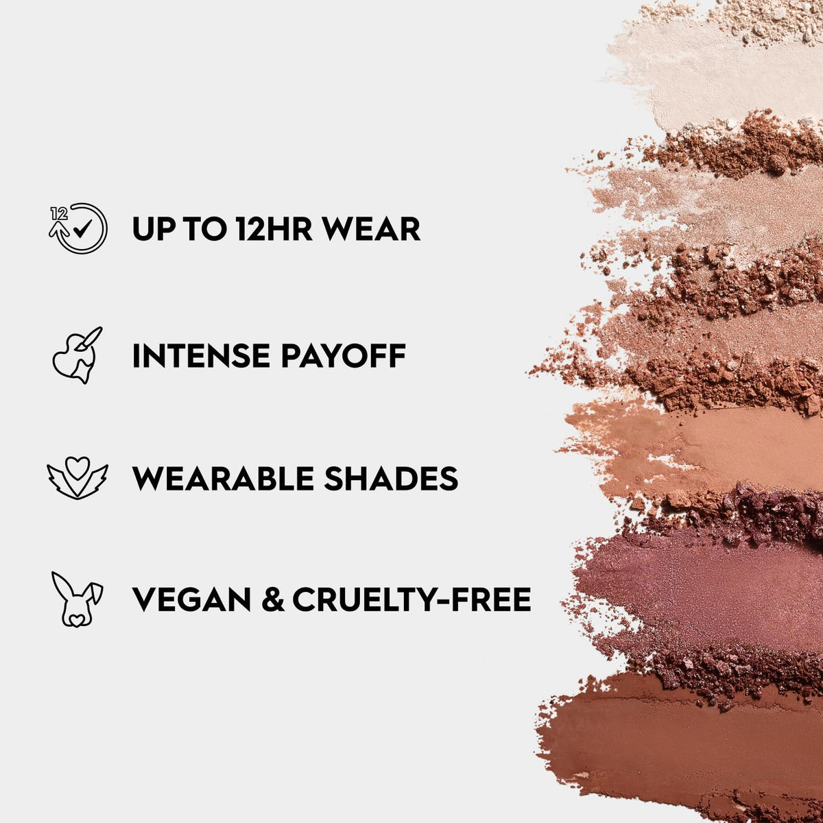 Urban Decay pan close-up revealing creamy mattes and shimmers for blendable color