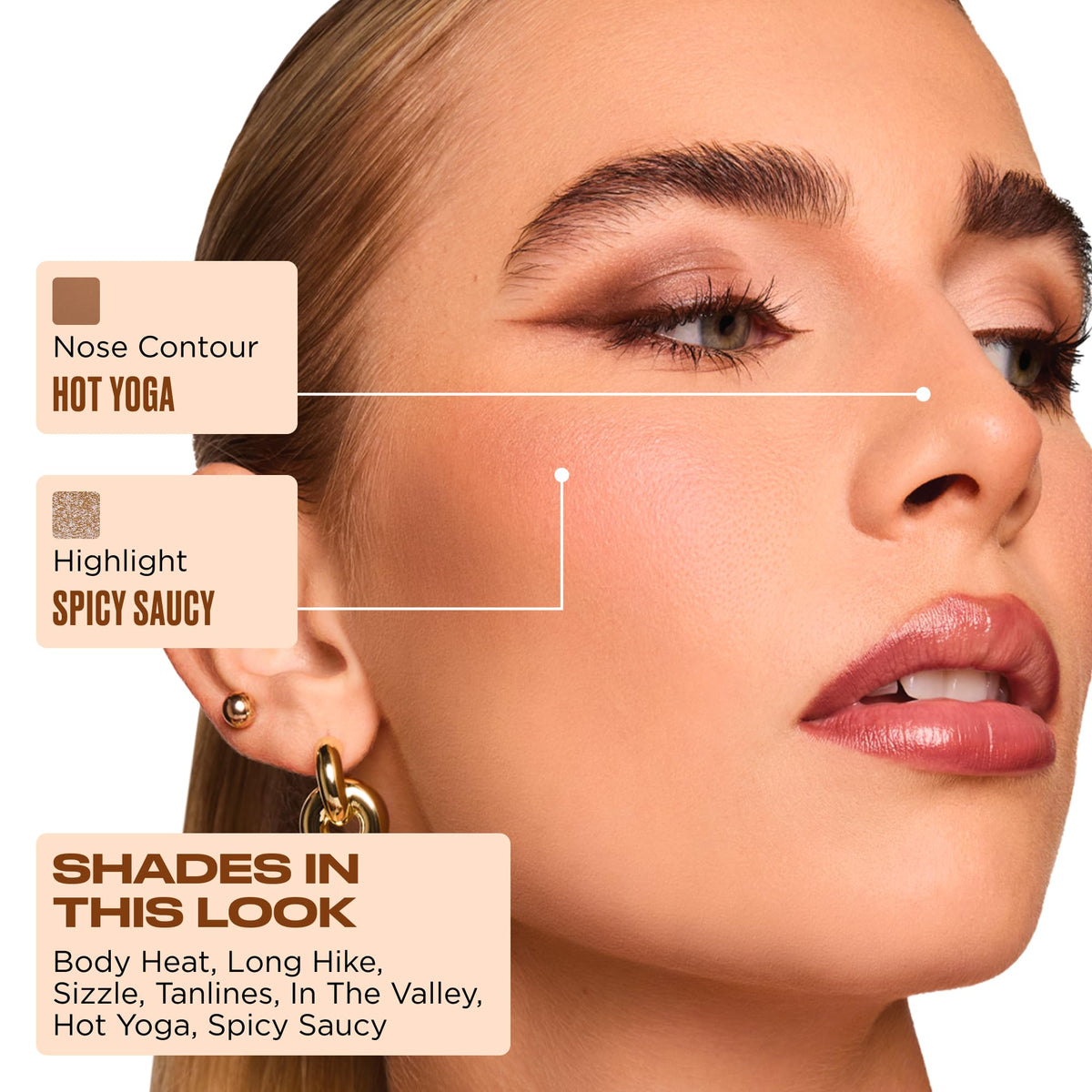 Urban Decay palette used to contour cheeks showing sculpting shades for defined face shaping