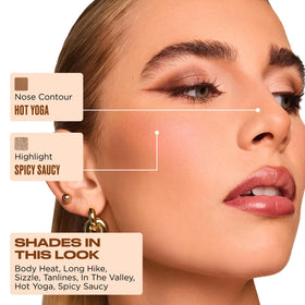 Urban Decay palette used to contour cheeks showing sculpting shades for defined face shaping