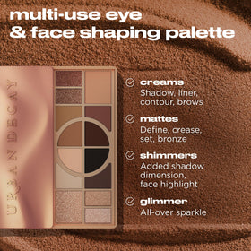 Urban Decay shimmer highlighter close-up reflecting light for natural luminous cheek accents