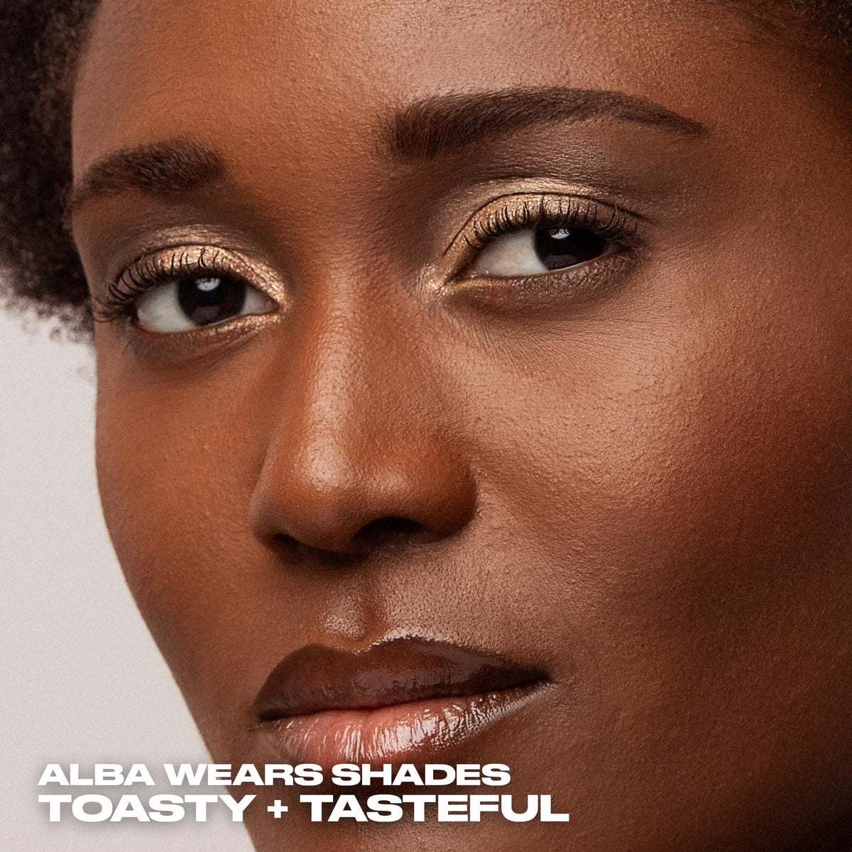 Urban Decay Naked Toasty applied on eyelid demonstrating blendability and crease resistance