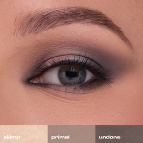URBAN DECAY arm swatches of all six shades showing true cool-toned payoff