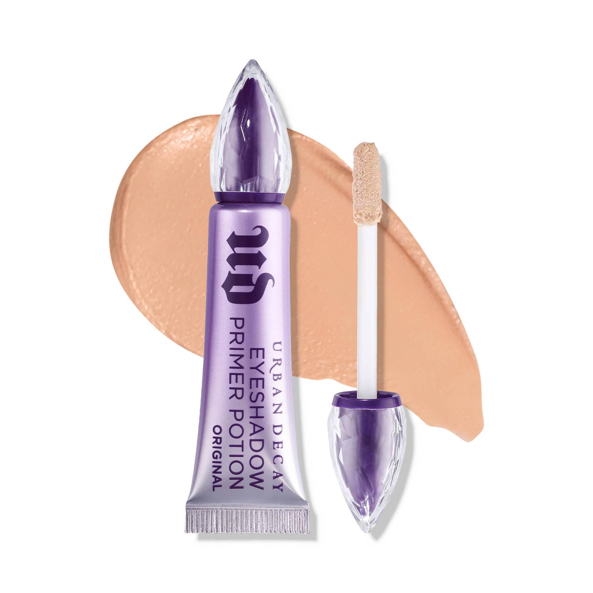 Urban Decay primer potion nude tube front shows compact travel-friendly packaging and convenience