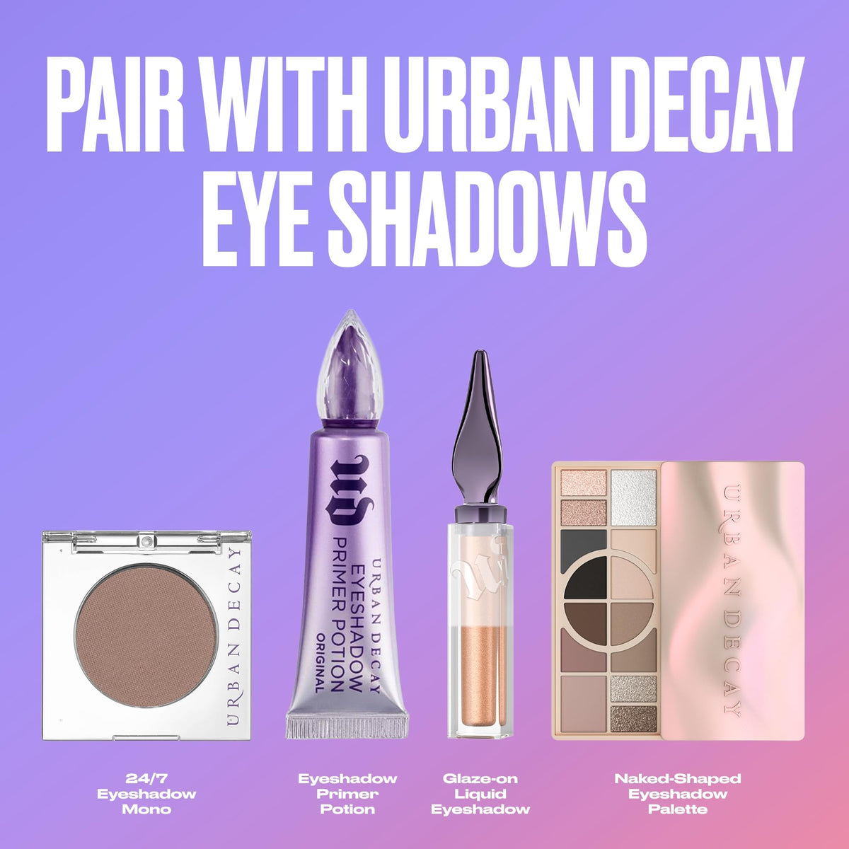 Urban Decay tube next to finger showing product scale and control