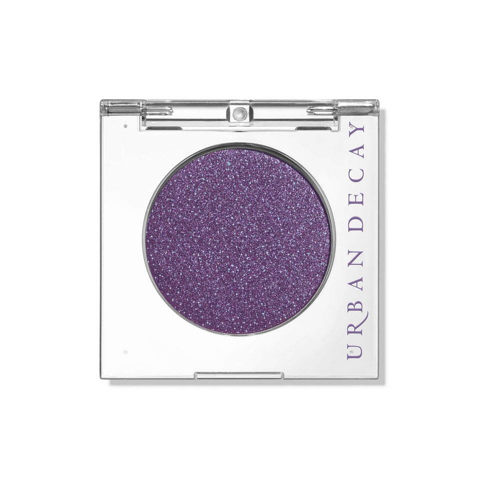 Urban Decay front compact showing deep purple shimmer for bold color payoff