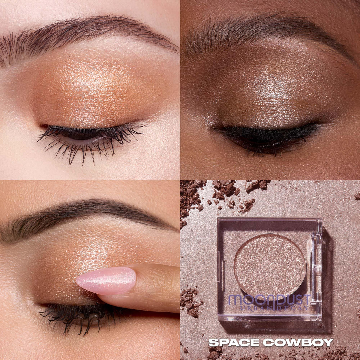 Urban Decay close-up texture of micro-fine glitter highlighting smooth, non-chunky finish