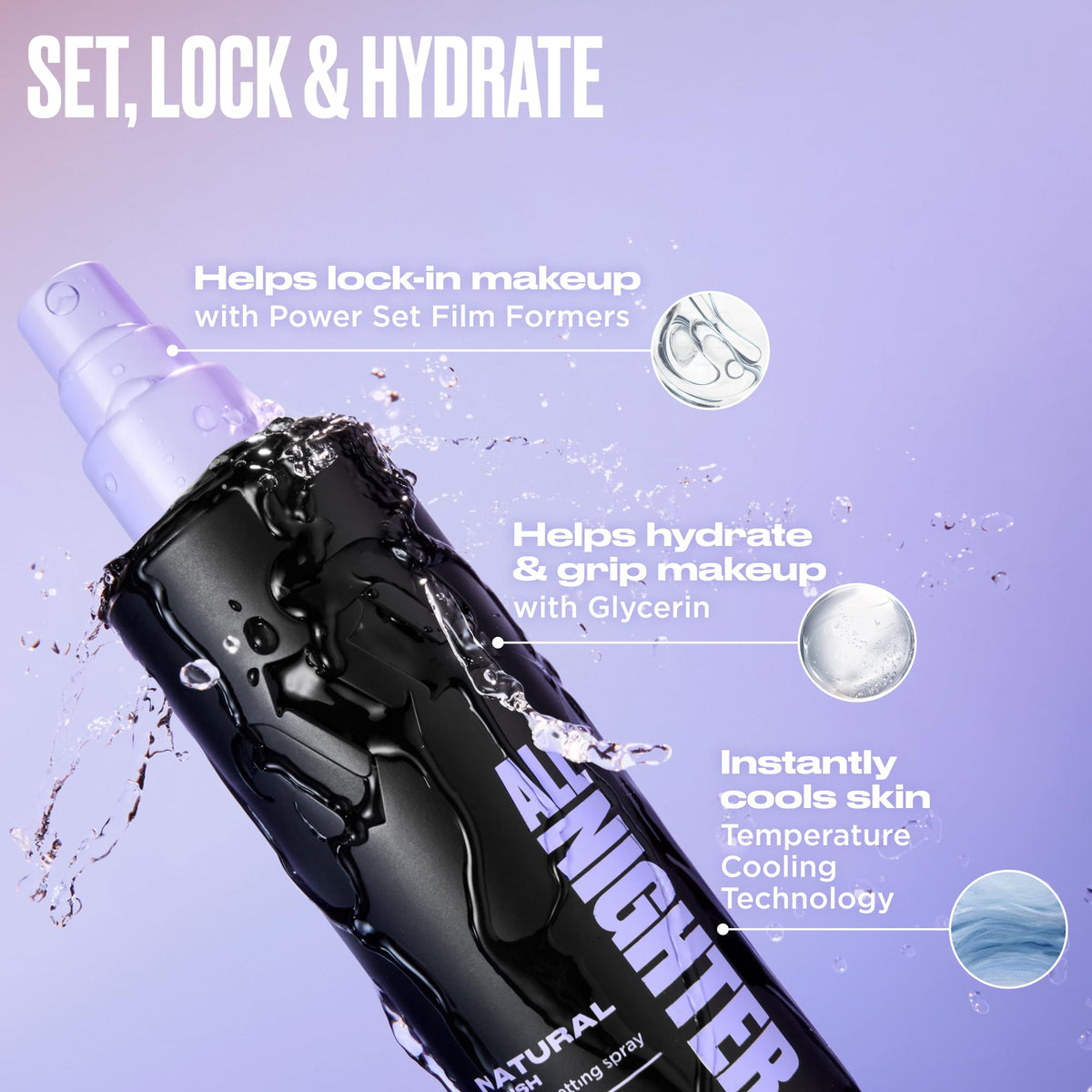 Urban Decay mist on beauty sponge to extend wear and prevent creasing