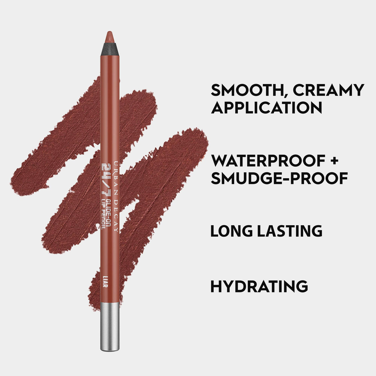 URBAN DECAY swatches on arm showing Liar mauve-nude payoff and color accuracy