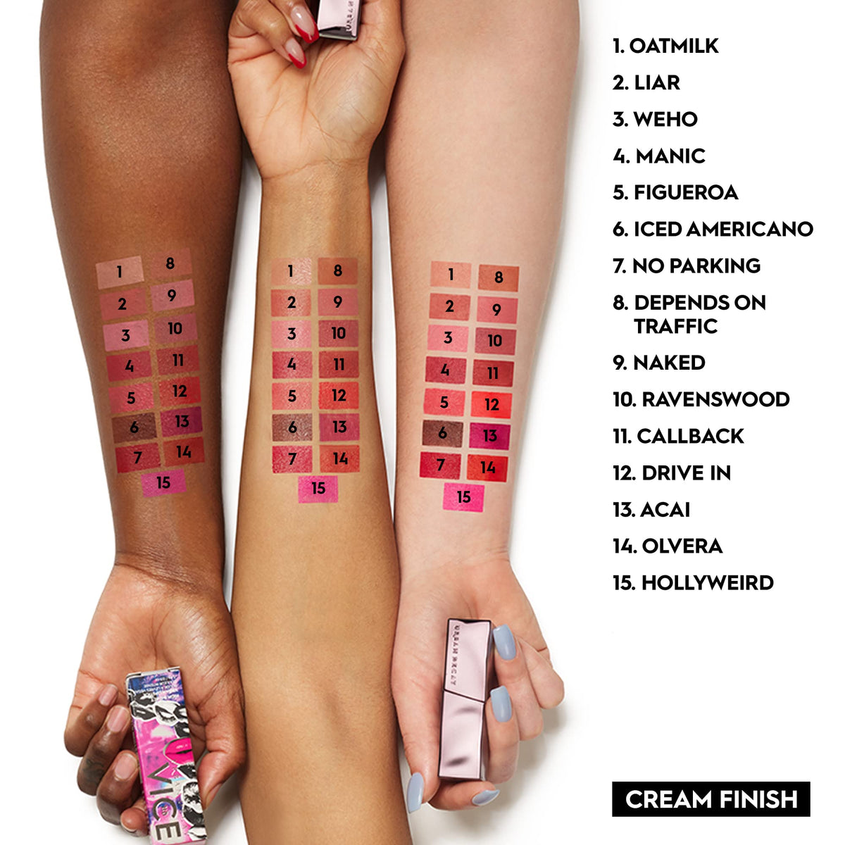 URBAN DECAY lipstick in a purse scene suggesting on-the-go touch-up convenience