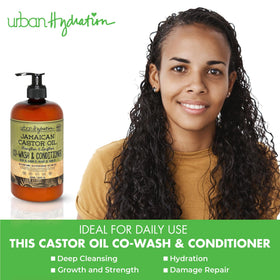 Urban Hydration bottle held in hand illustrating 16.9 ounce scale