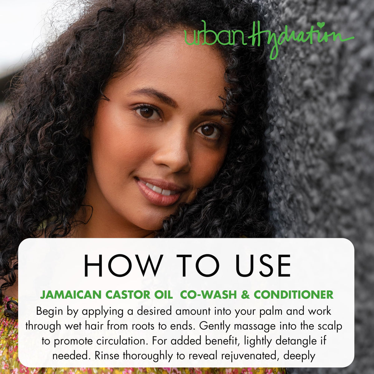 Urban Hydration before and after hair showing softer shinier results