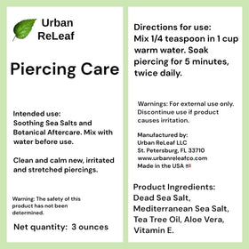 Urban ReLeaf ingredients flatlay with Dead Sea salt for mineral support