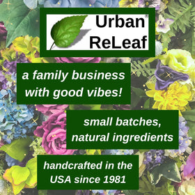Urban ReLeaf bottle on bathroom counter in lifestyle scene showing daily routine integration