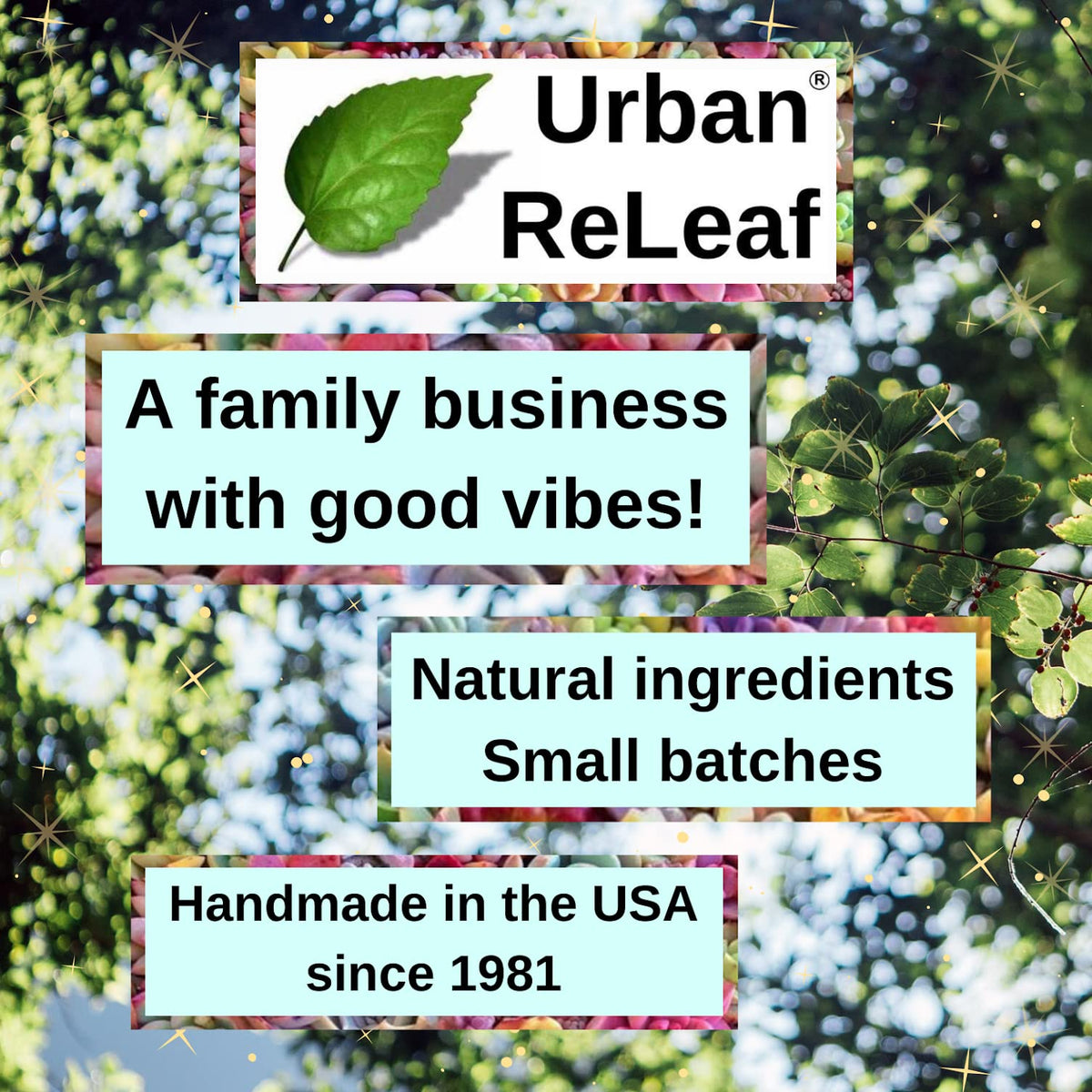Urban ReLeaf closed packaging showing compact tub and travel-friendly benefit