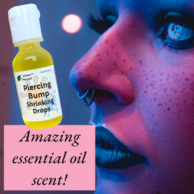 Urban ReLeaf used on nostril piercing demonstration showing targeted aftercare application