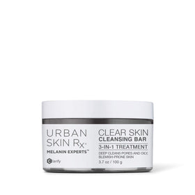 Urban Skin Rx cleansing bar front packaging showing size and labeling benefit: clarifies skin