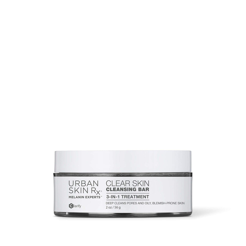 Urban Skin Rx cleansing bar front packaging showing product and weight benefits