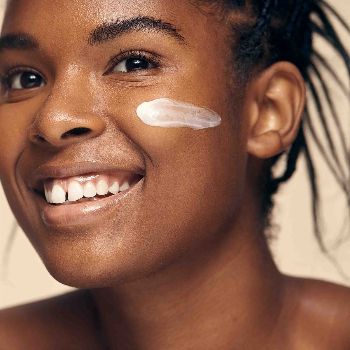 Urban Skin Rx jar on vanity with skincare routine items showing easy morning use