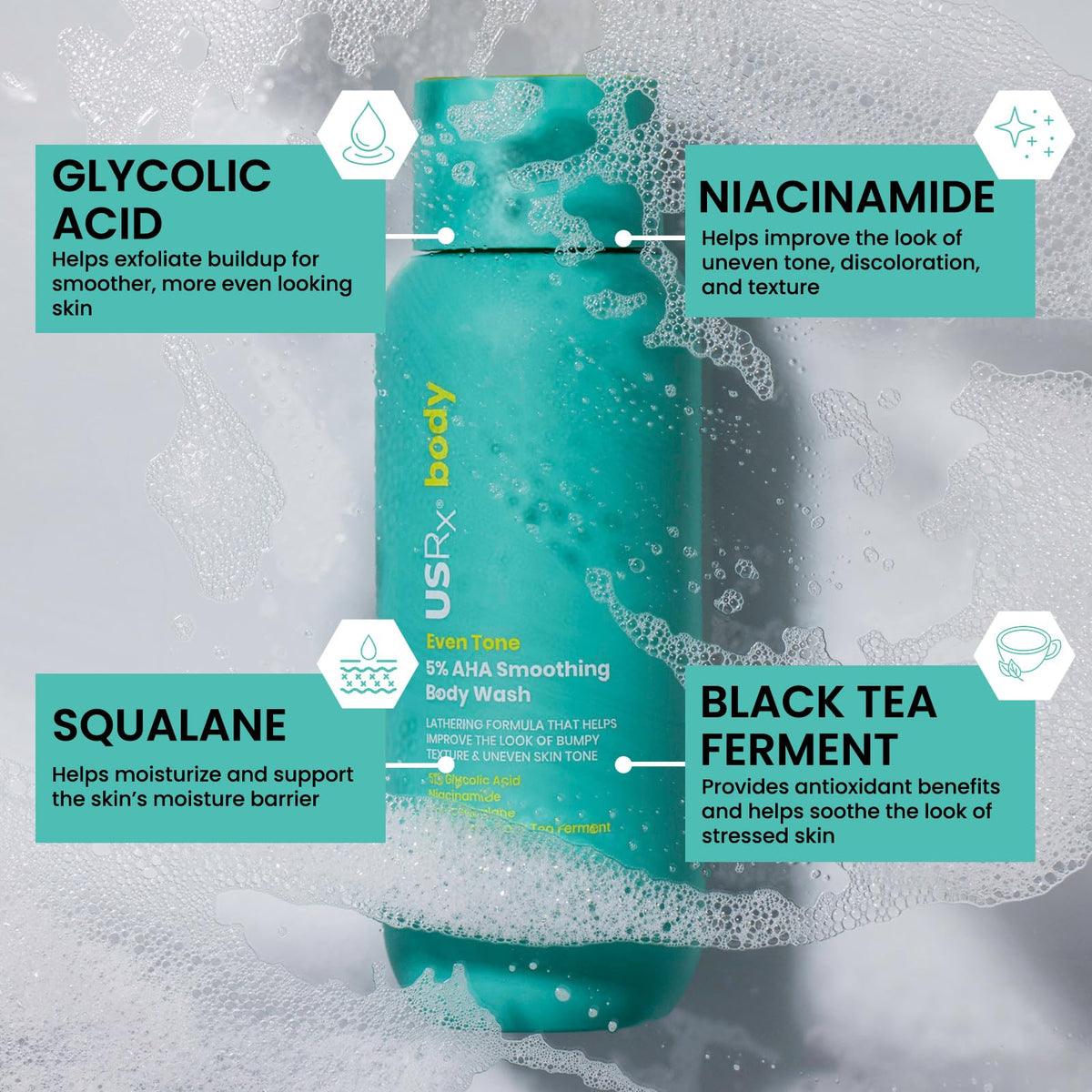 Urban Skin Rx gel texture close-up highlighting smooth exfoliating formula