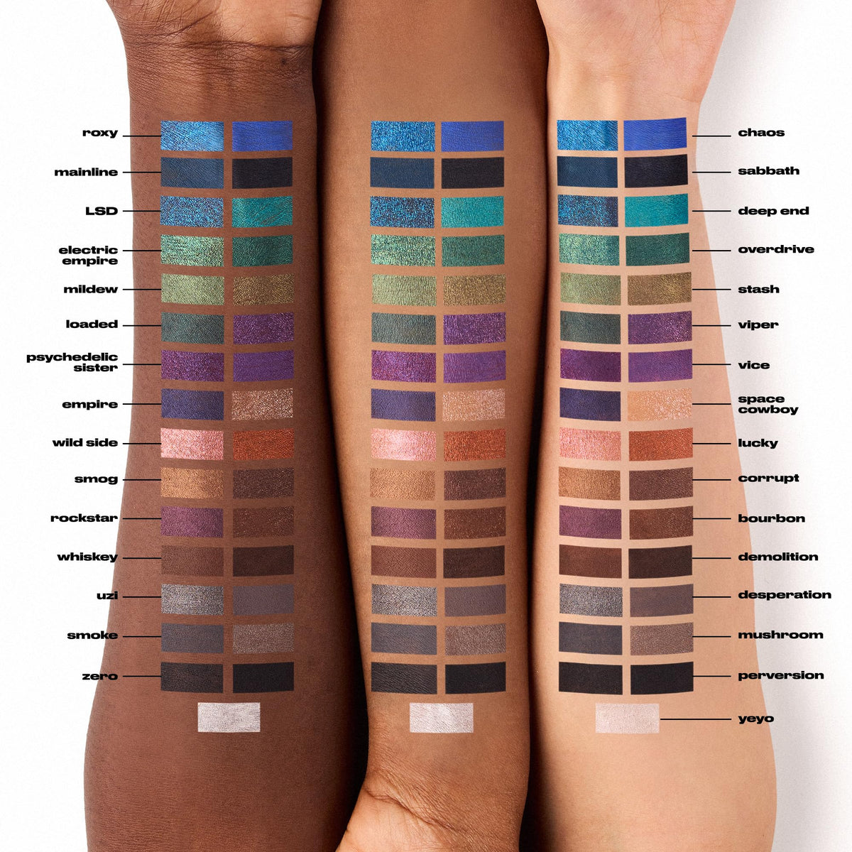 URBAN DECAY Empire application on eye showing defined lash line and bold, matte color benefit